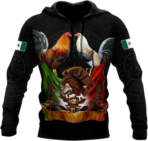 Rooster Mexico 3D All Over Unisex Hoodie, T Shirt, Zip Up Hoodie, Sweatshirt for Men Women HD646 Multicolor