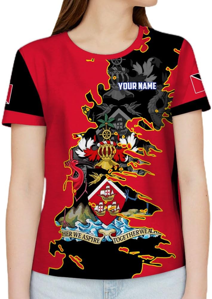 Rivelus Personalized Trinidad and Tobago Clothing 3D, Trinidad and Tobago Shirt, Trinidad Pride Gift T-Shirt S-5XL