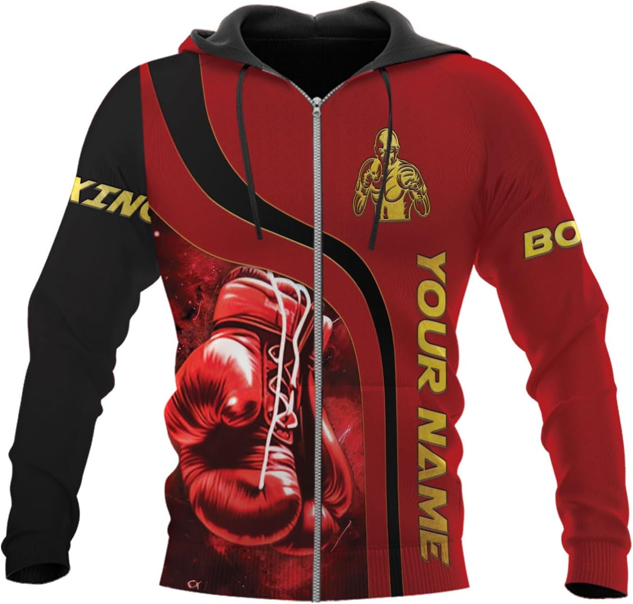Pretyprints Personalized Boxing 3D Shirt, Boxing Shirts for Men Boxing Gloves Shirt Boxing Tee Shirt Gifts for Boxing Lovers