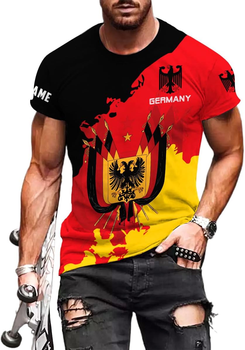 Mostprints Personalized Name Germany Shirt 3D, Custom German Shirt gift for Men and Women, German Flag Shirt Gift S-5XL