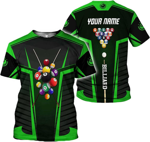 Pretyprints Personalized 3D Billiard Shirt Custom Name Men Women Team Apparel Pool 8 Ball Flag Tshirt Billiards Shirts Gift