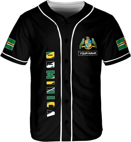 Leprints Personalized Dominica Baseball Jersey, Dominican Soccer Shirt Dominican Pride Flag Dominica Jersey Men Women Shirt