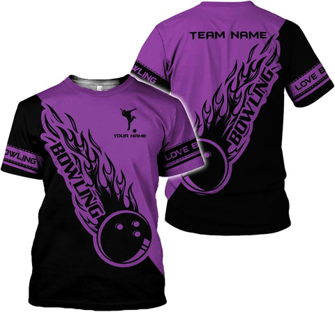 Rivelus Personalized Name Bowling Shirts for Men and Women 3D, Bowling Shirts for Team Bowling, Bowling Shirts Gift