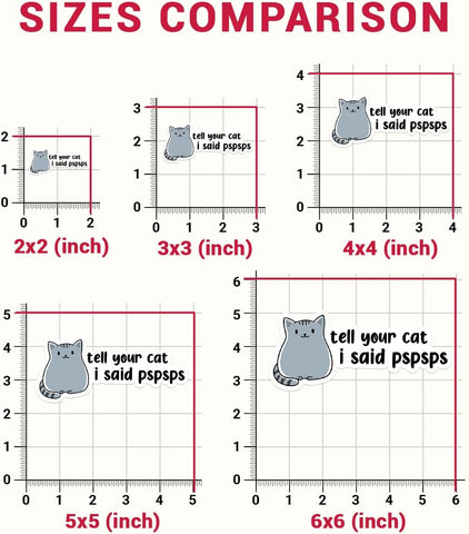 3Pcs Tell Your Cat I Said Pspspsps Vinyl Sticker, Tell Your Cat I Said Pspspsps Bumper Decal, Funny Gray Cat Sticker, Cat Meme Lovers Sticker Gift- Sticker for Laptop Water Bottle Phone Hard Hat 3"