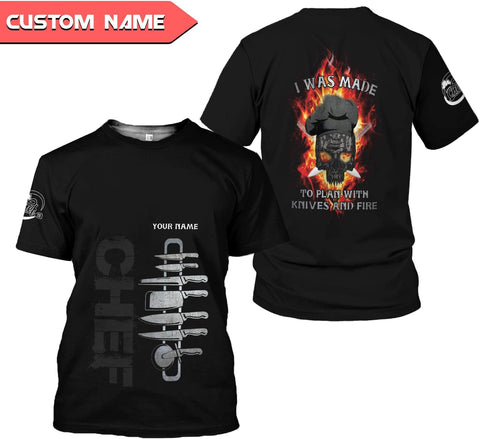 Personalized Chef Shirt Master Chef 3D Shirts Chef Gifts Custom Name Chefs Shirt for Men and Women, Tshirt Chef Utility Shirt