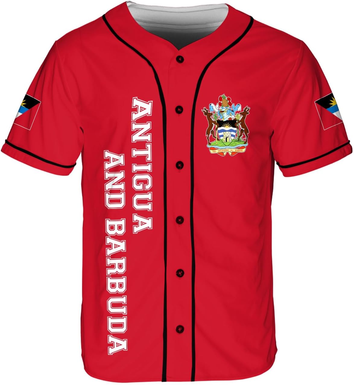 Leprints Personalized Antigua and Barbuda Jersey, Antiguan and Barbudan Soccer Shirt Baseball Antigua and Barbuda Pride Flag