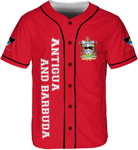Leprints Personalized Antigua and Barbuda Jersey, Antiguan and Barbudan Soccer Shirt Baseball Antigua and Barbuda Pride Flag
