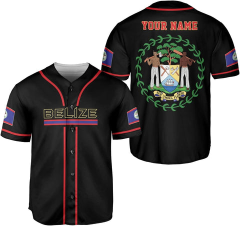 Podagree Personalized Belize Baseball Jersey Camisa Shirt, Belizean Flag Jersey, Belizean Pride Jersey for Men and Women