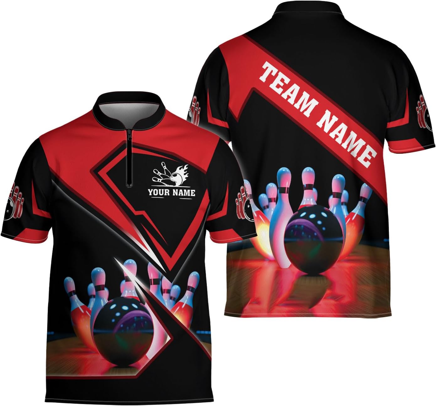 Ligthuy Personalized Bowling Jersey 3D, Bowling Shirts for Team, Bowling Shirt Unisex for Men Women, Bowling Shirts for Men