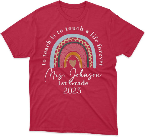 Personalized Teacher Shirts for Women Men, Teacher Tshirts Teach Shirts Teacher T-Shirts Rainbow Teacher T Shirt (TS67)