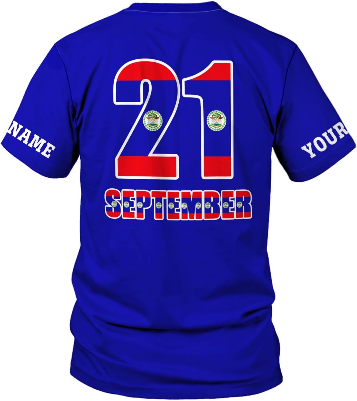 Artparel Personalized Belize Shirt Coat of Arms of Belize Flag Shirts Belizean Country Flag Gift T-Shirt Belizean Shirt S-5XL