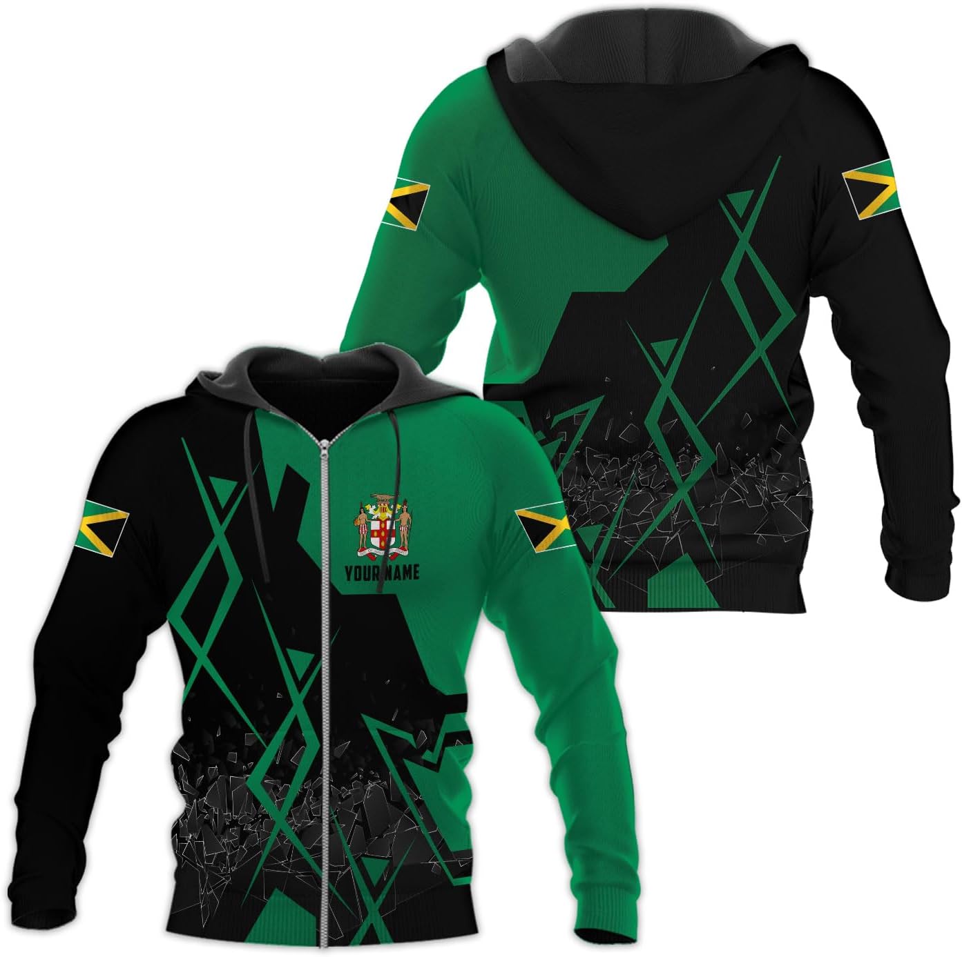 mostprints Personalized Jamaica Hoodie Camisa Jamaica Hoodies Jamaica Sweaters Shirts Men & Women Jamaican Pride Shirt Gifts