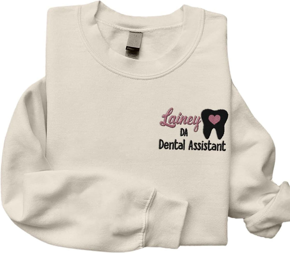 Intenprints Personalized Tooth Healthcare Embroidered Shirt, Dental Assistant RDA, Dentist Office, Dental Hygienist Gift