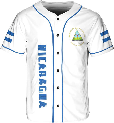 Podagree Personalized Nicaragua Baseball Jersey Shirt Name Nicaraguan Baseball Jersey for Men & Women Nicaraguan Camisas