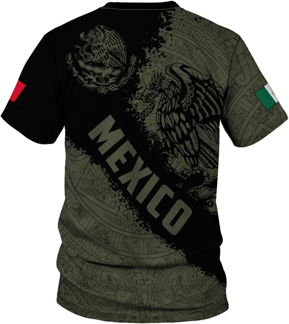 Mostefy Personalized Name Mexican Shirts 3D Customized Mexico Shirt US Flag, Mexican Shirts for Women Unisex