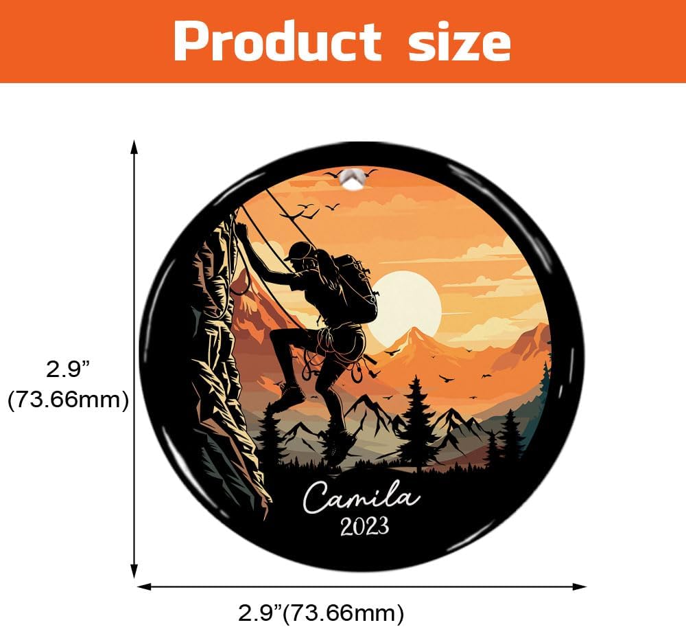 Tinoshop Personalized Rock Climber Christmas Ornament, Rock Climbing Christmas Ornaments, Rock Climbing Ornament Gifts for Rock Climber, Rock Climbing Gifts for Men Women, Gifts for Climbers (ON321)