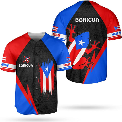 Personalized Puerto Rico Baseball Shirt, Customized Team Name Puerto Rican Baseball Jersey for Men