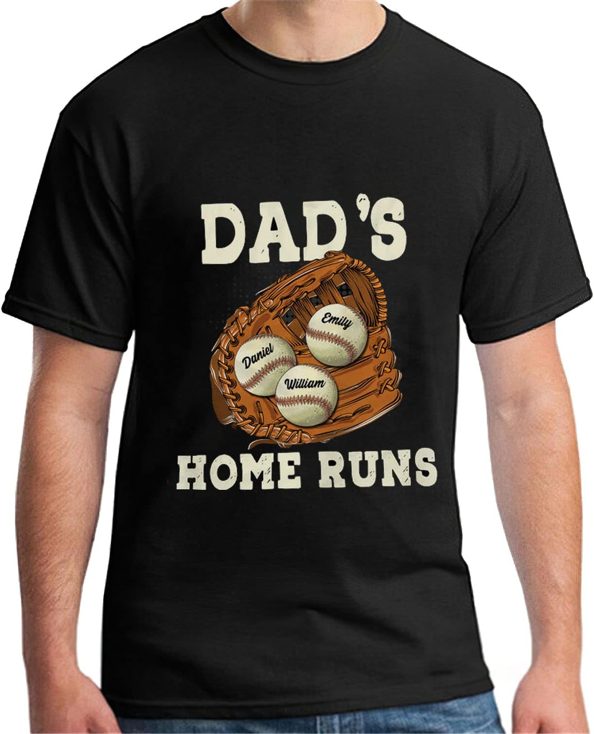 Personalized Baseball Dad Shirt, Custom Dad Baseball T-Shirt, Baseball Dad Gifts, Baseball Lover Gift, Dad's Birthday Present