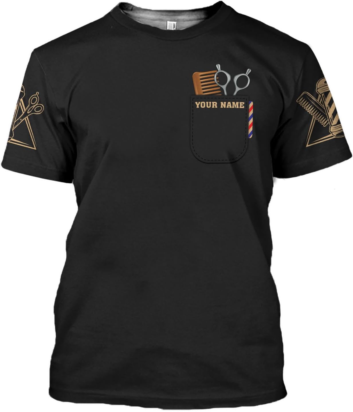 Custom 3D Barber Shirt for Men Women Gift Personalized Hair Stylist Tee Barbershop Apparel Hairdresser Printed Uniform