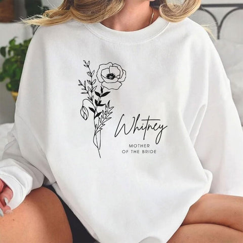 Personalized Mother of The Bride Shirt, Mother of The Groom Shirt, Mother of The Bride Sweatshirt for Women, Bride Mom