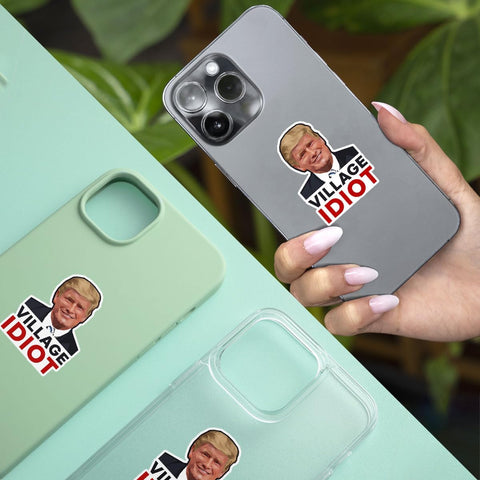 3 Pcs Trump Village Idiot Sticker, Anti Trump Sticker for Laptop Water Bottle Phone Car Window Helmet Vinyl Stickers 3 Inches