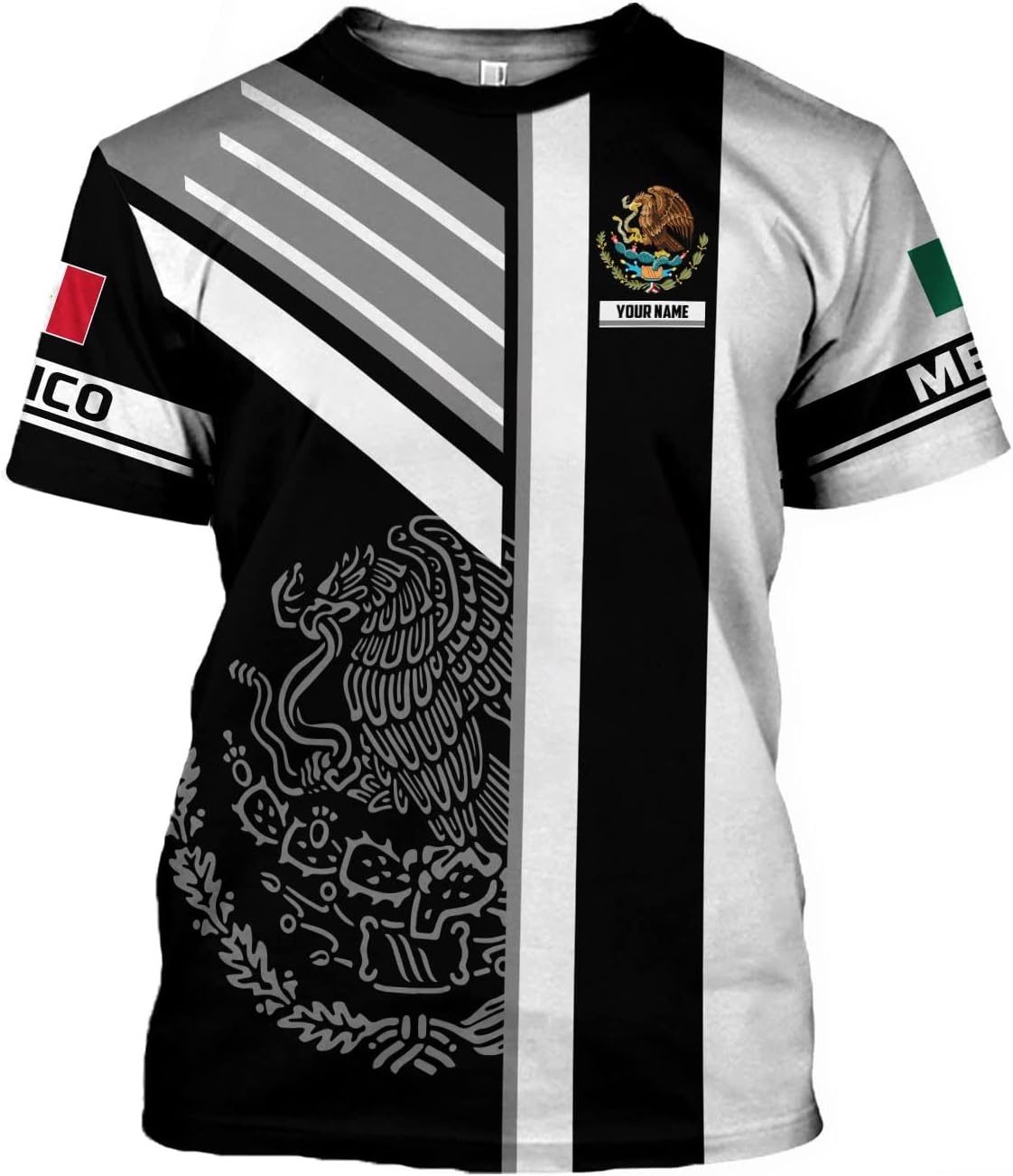 Mostprints Personalized Name Mexican Shirts for Men 3D, Customized Mexico Shirts for Men, Mexico Shirts for Women Mexico Shirt