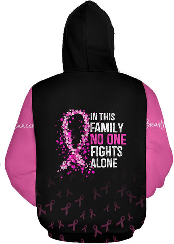 Podagree Personalized Breast Cancer Hoodie 3D, Pink Ribbon Awareness Sweatshirt, Survivor Pride Breast Cancer Zip Hoodie