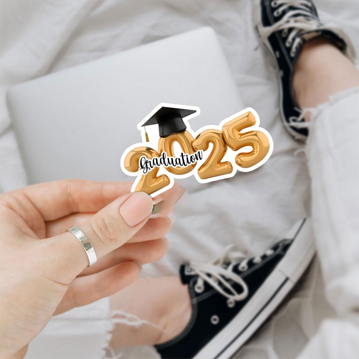3Pcs Graduate 2025 Stickers, Graduation Sticker 2025 Decorations, Senior Student 2025, 2025 Senior- Stickers for Laptop Water Bottle Phone Case Car Window Helmet Vinyl Stickers 3"x3"