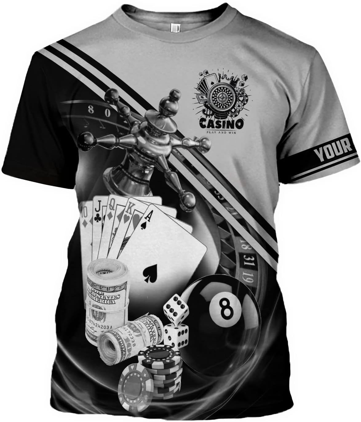 Royal Fight Personalized Poker Shirt 3D Funny Poker Shirt for Men Casino Poker Shirt Gifts Men Women Funny Poker Gift