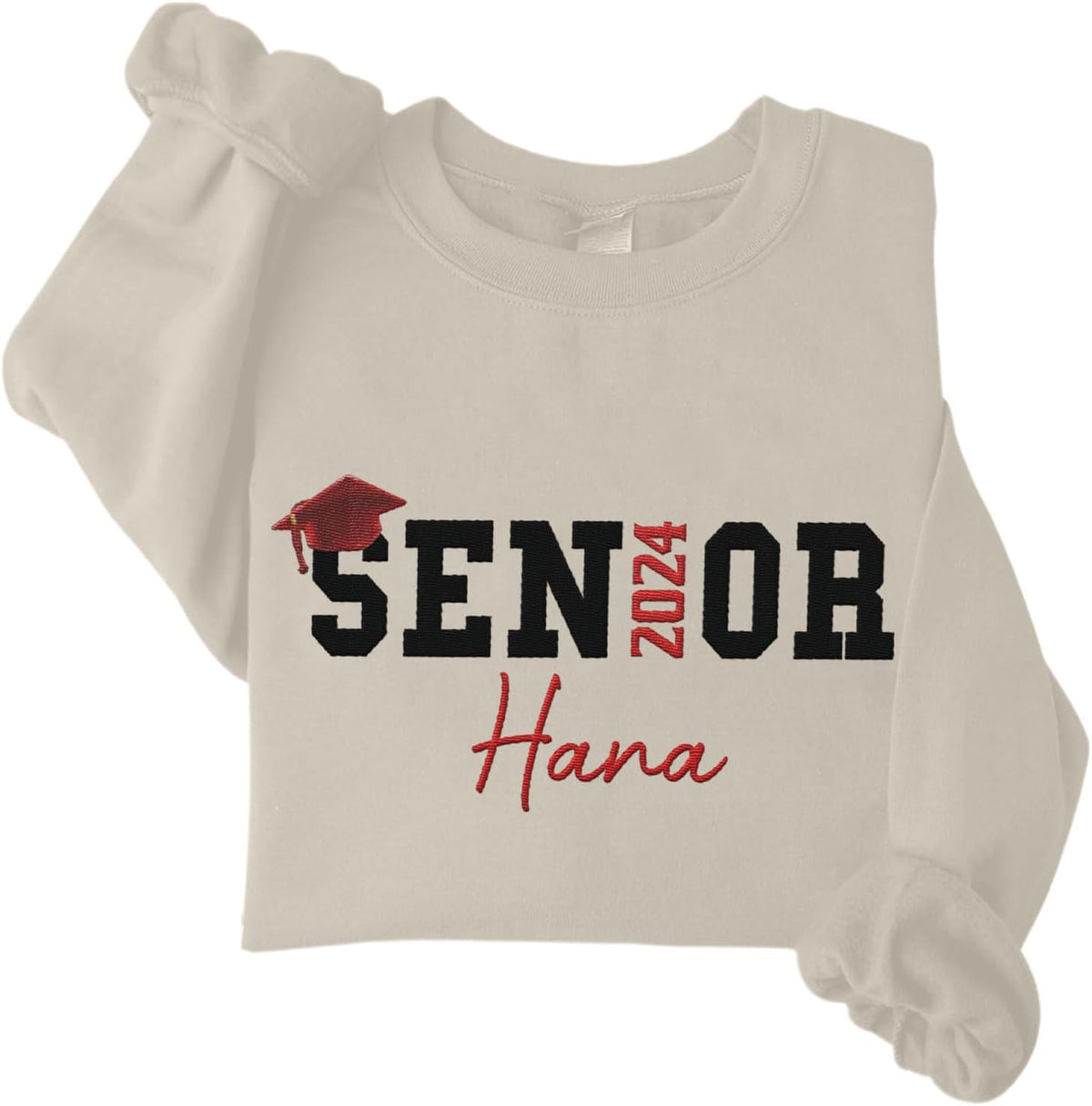 Intenprints Personalized Senior 2024 Sweatshirt Class of 2024 Senior 2024 Shirt Custom Embroidered Graduate Shirt