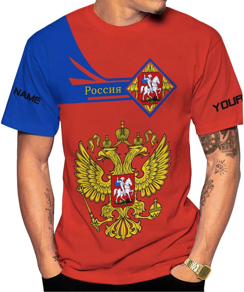 Personalized Russia Shirts Russian Shirt Russian Unisex Shirts Russia Flag Pride Shirts Russia Flag Coat of Arms Shirts