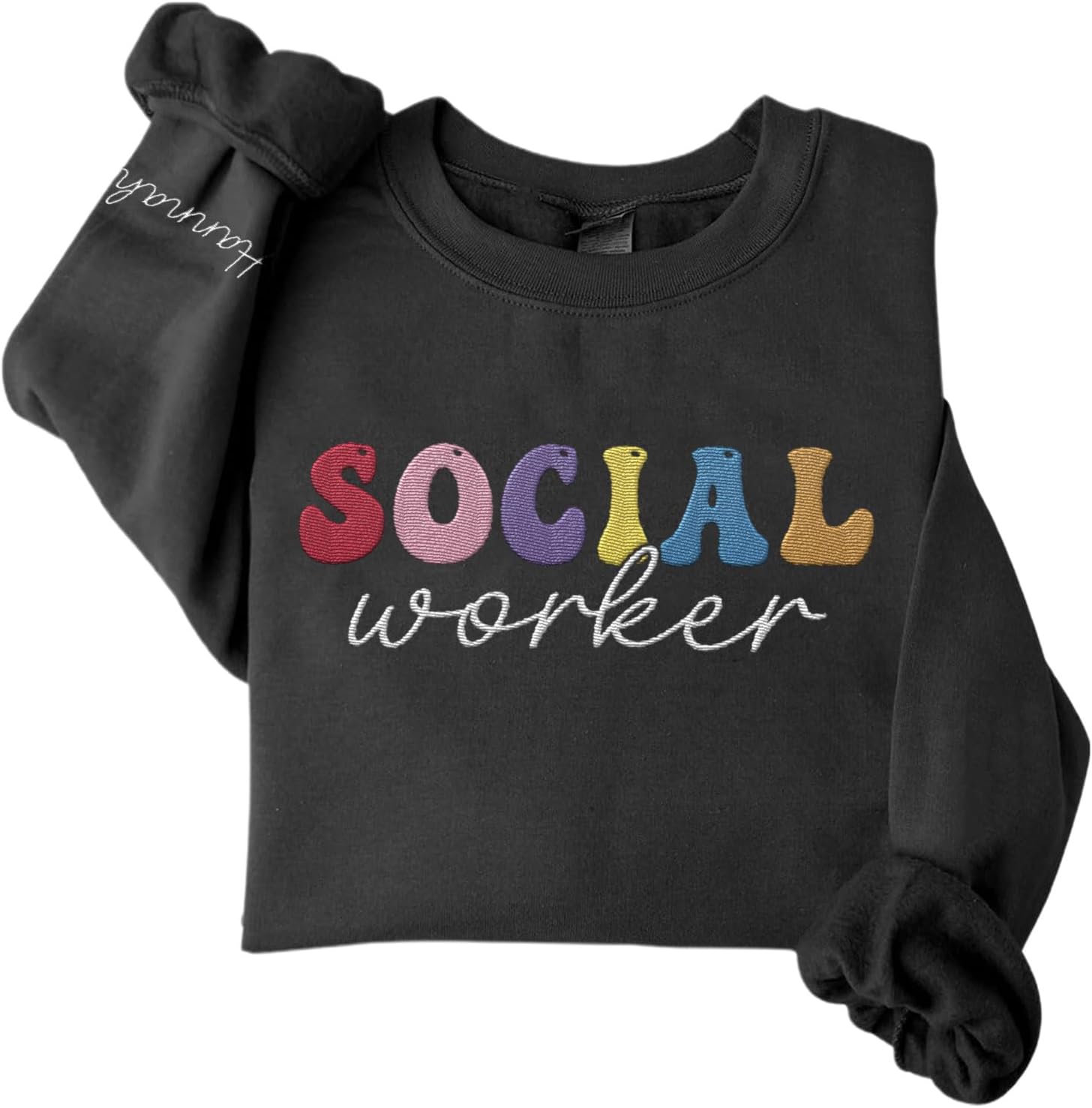 Custom Social Worker Embroidered Sweatshirt Future Social Worker Shirt Gift School Social Worker for Women Crewneck Pullovers