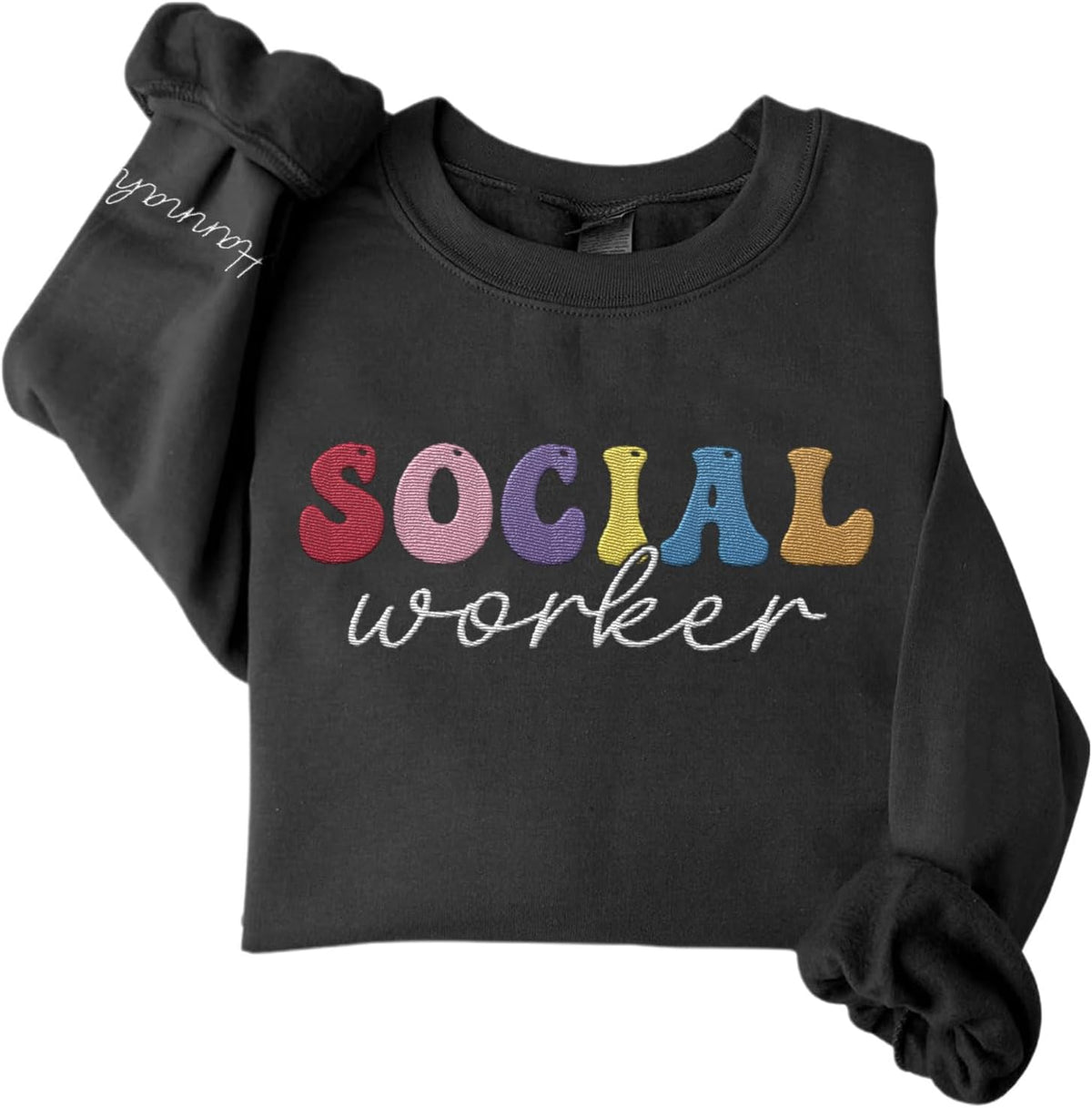 Custom Social Worker Embroidered Sweatshirt Future Social Worker Shirt Gift School Social Worker for Women Crewneck Pullovers