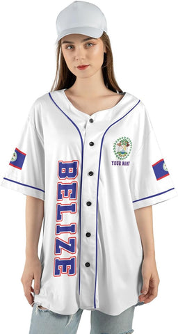 Personalized Belize Baseball Jersey Shirt, Belizean Flag Jersey, Belizean Pride Jersey for Men and Women