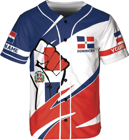 Leprints Personalized Dominican Republic Baseball Jersey Shirt,Team Name Republic Dominicana Baseball Jersey for Men,Women