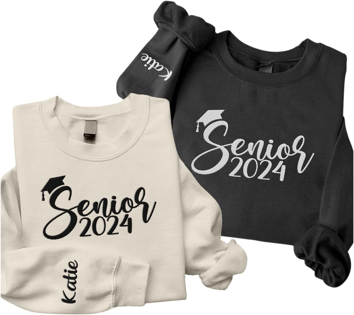 AOVL Personalized 2024 Embroidered Sweatshirt - Graduation Class Of 2024 Senior Class Embroidered Sweatshirt