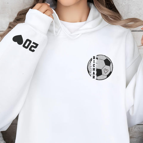 Intenprints Personalized Soccer Embroidered Sweatshirts, Soccer Shirt for Women and Men, Game Day Soccer, Soccer Team