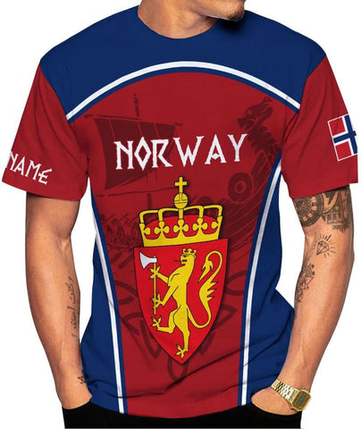Riveprints Personalized Norway Shirts, Norway Flag Pride T-Shirt, Norwegian Shirt for Men, Norway Short Sleeves T-Shirt S-5XL
