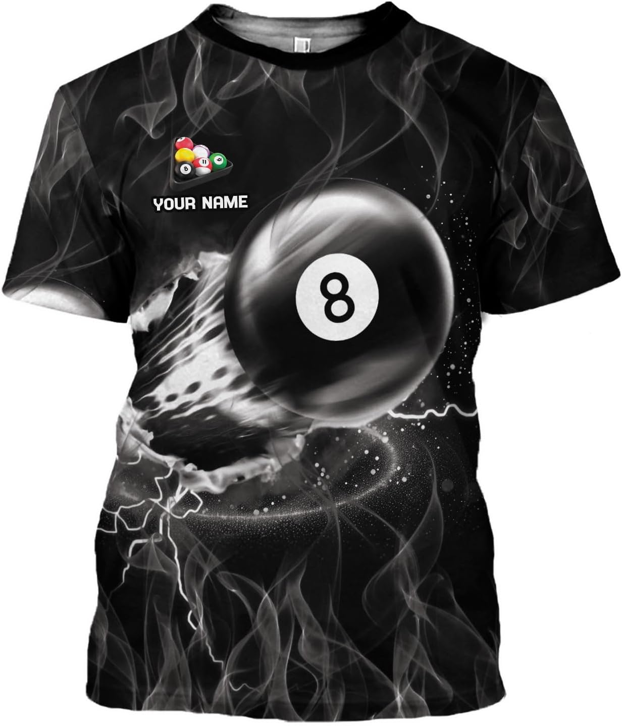 Custom 3D Billiard Shirt for Men Women Personalized Pool Player Team Apparel with 8 Ball Flag Design Gift to Billiard Lovers