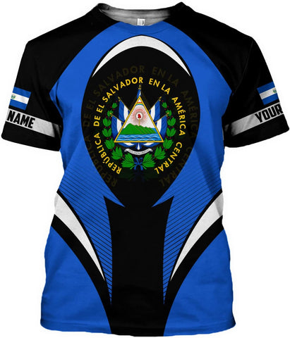 AOVL Custom El Salvador 3D Shirt for Men Camiseta De El Salvador Flag Shirt Salvadorans Pride Jersey El Salvadoreña Tshirt