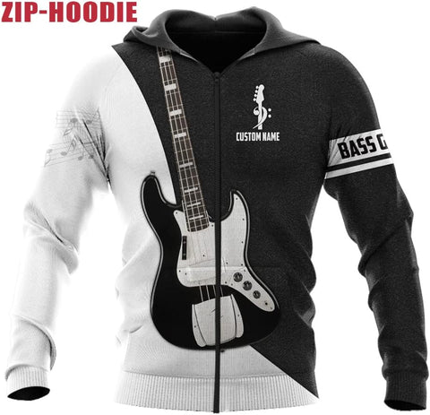 Personalized Bass Guitar 3D Shirt Men Women, Custom Name 3D Drum Shirts Gift for Bass Guitar, Bass Guitar Player Shirts