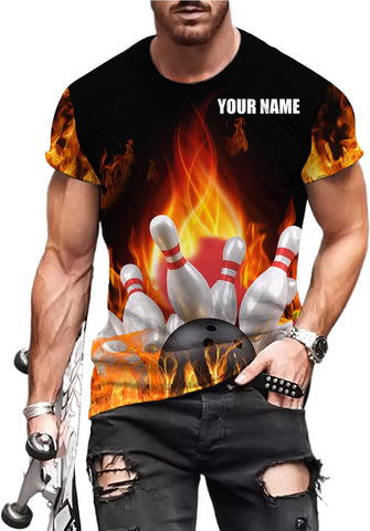 Personalized Bowling Shirts for Men and Women 3D, Bowling Shirts with Name, Custom Bowling Shirts Gift for Bowling Lover2