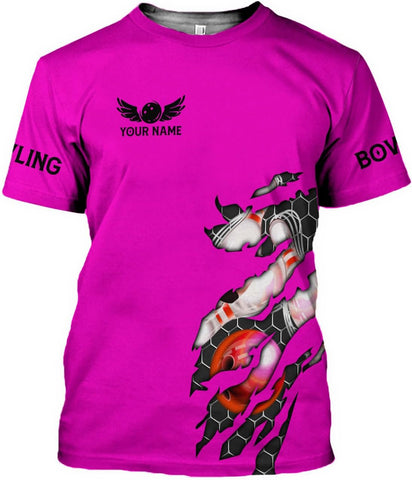 MoonArt Personalized Name Bowling Shirts for Men and Women 3D, Bowling Shirts for Team Bowling, Bowling Shirts Gift
