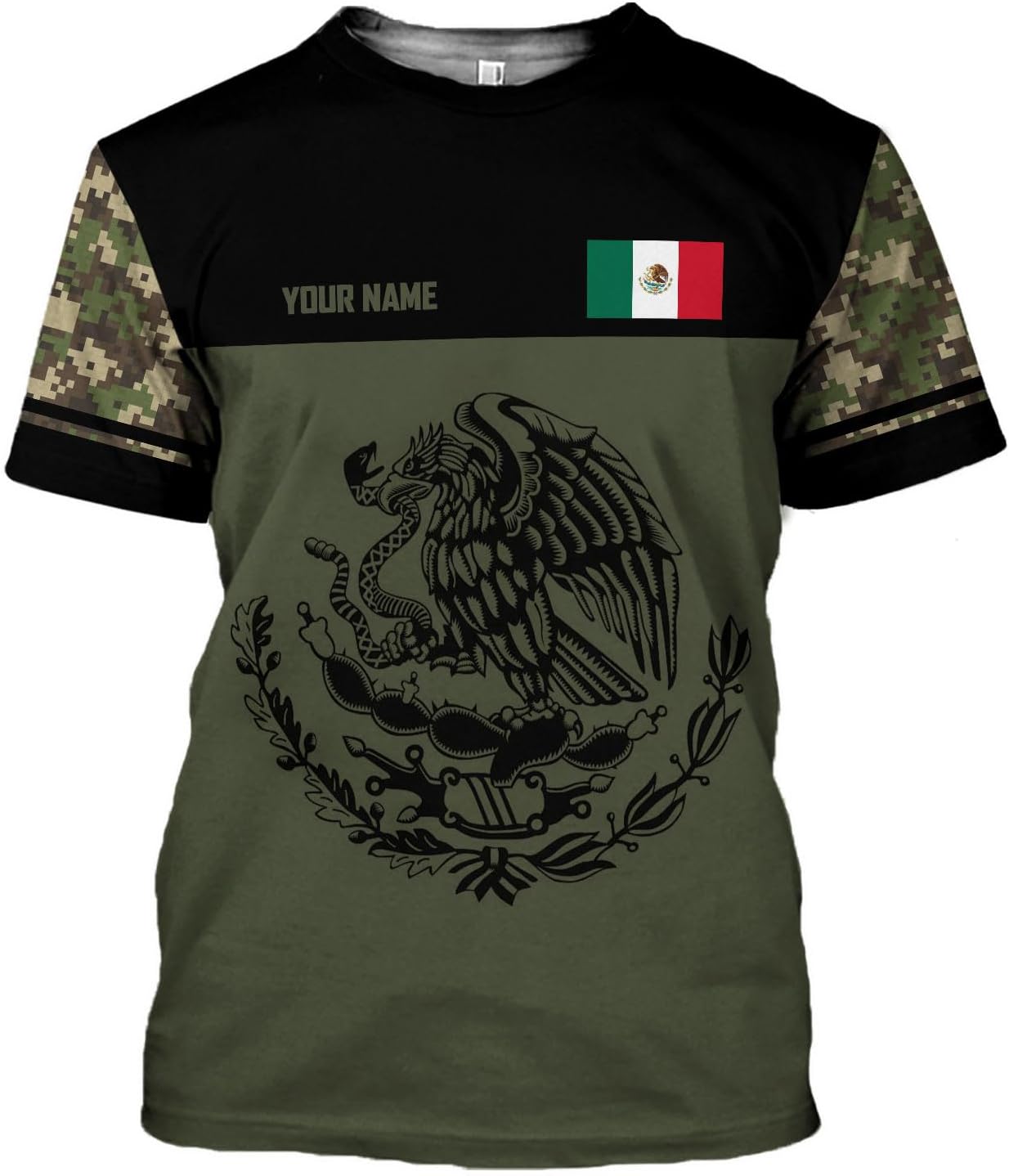 Mostprints Personalized Name Mexican Shirts for Men 3D Customized Mexico Shirts for Men Mexico Shirts for Women Mexico Shirt