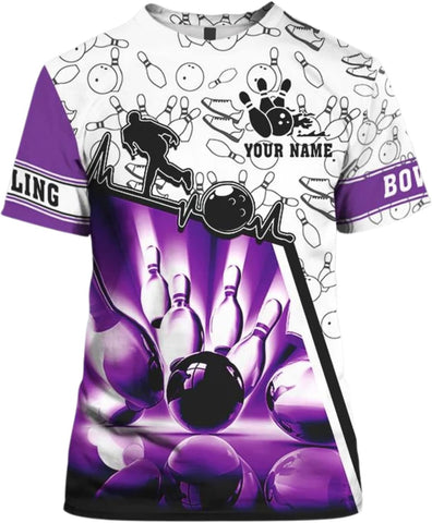 Personalized Bowling Shirts for Men and Women 3D, Bowling Shirts with Name, Custom Bowling Shirts Gift for Bowling Lover2