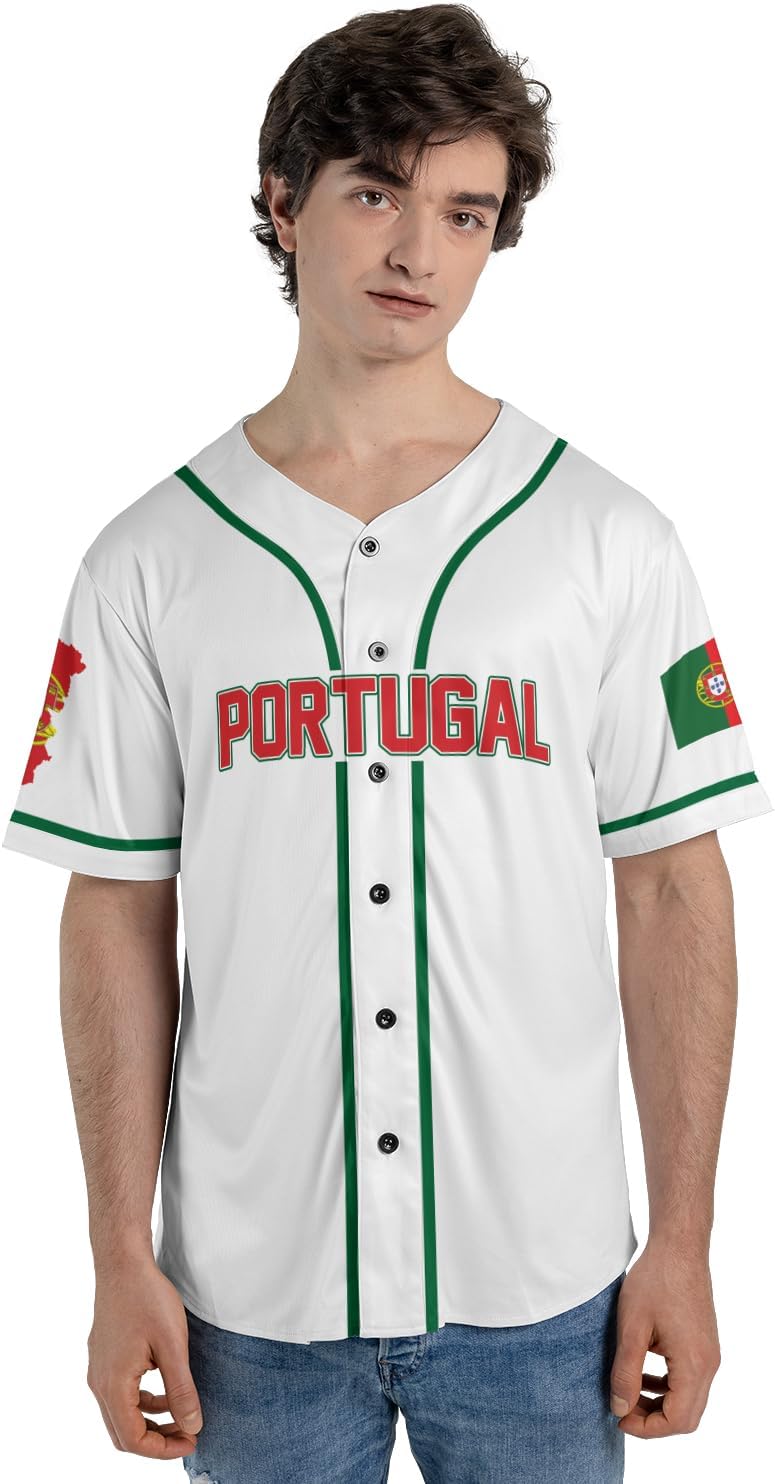 Parvii Personalized Portugal Jersey, Portugal Shirt Camiseta De Portugal Portuguese Clothes Portuguese Baseball Jersey Gift