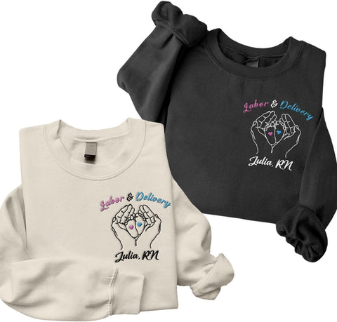 Leeprints L&D Sweatshirt, Personalized LD Shirt, Nurse Appreciation Gift