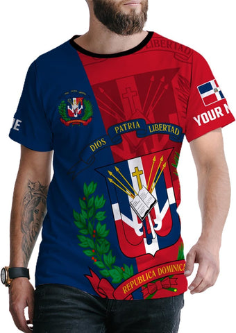 Custom Dominican Republic 3D Shirts for Men Dominicana Flag Shirts Dominican Flag Tshirt Dominican Independence Day