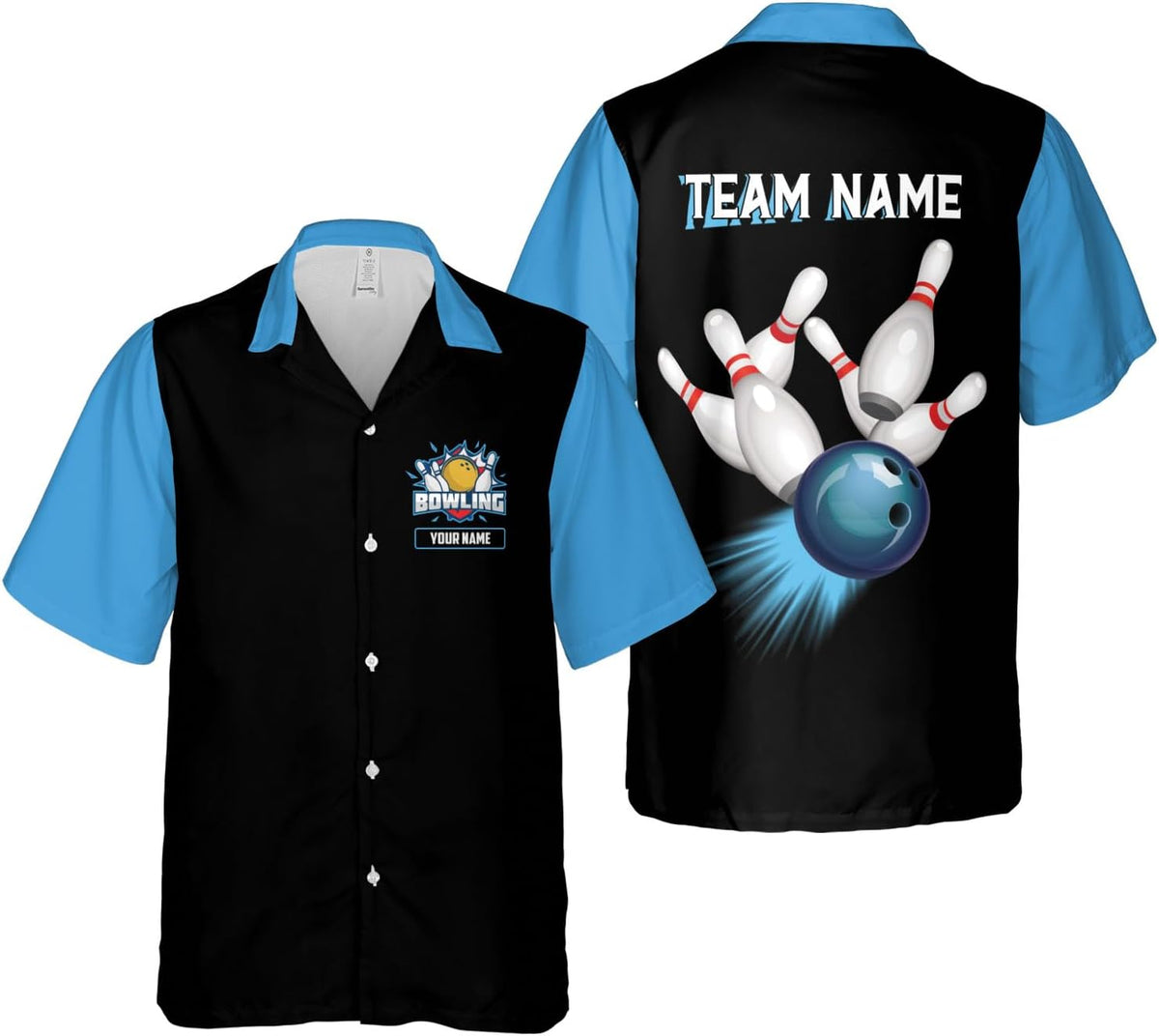 Mostprints Personalized Name Bowling Hawaii Shirts for Men and Women 3D, Bowling Shirts for Team Bowling, Bowling Shirts Gift