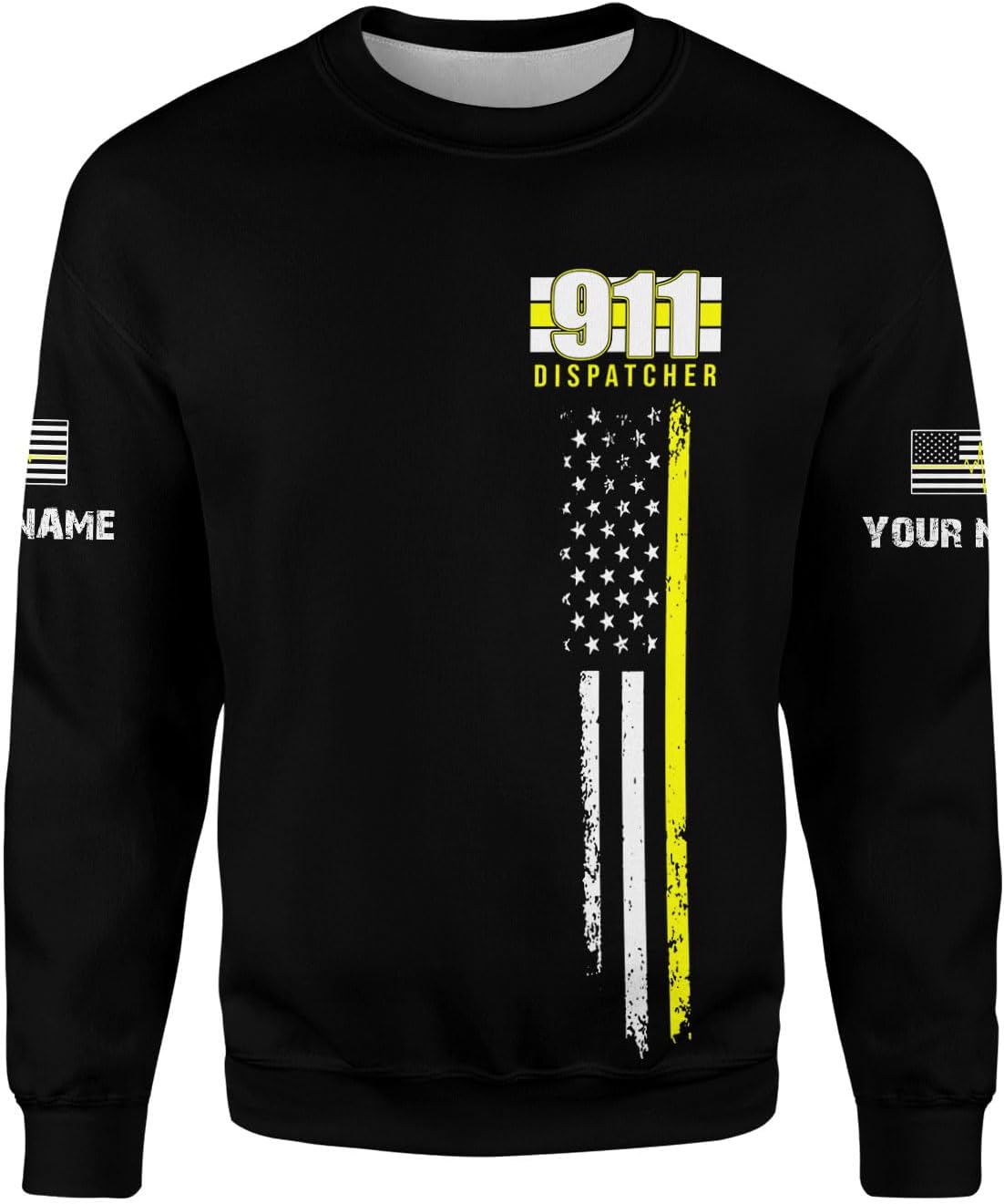 Personalized Name Dispatcher Thin Yellow Line US Flag Dispatcher T-Shirt, Custom Name Dispatcher T Shirts for Men and Women